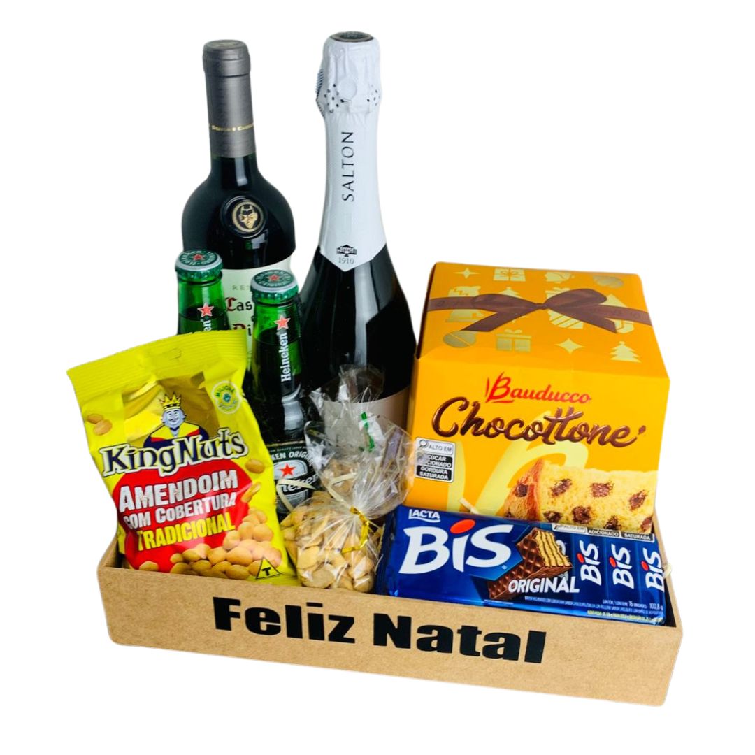 Cesta de Natal Espumante, Vinho e Cerveja