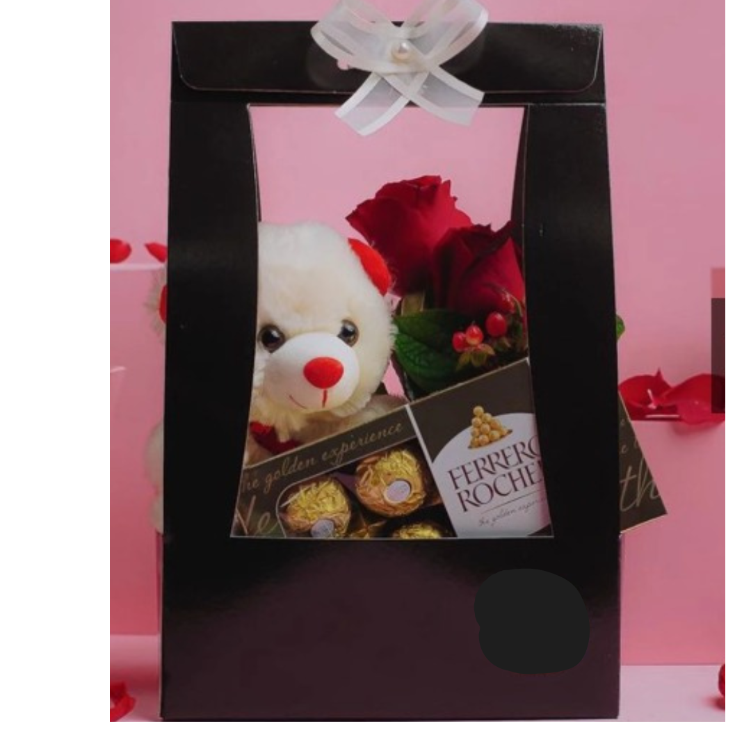 Caixinha Urso Rosas e Ferreiro