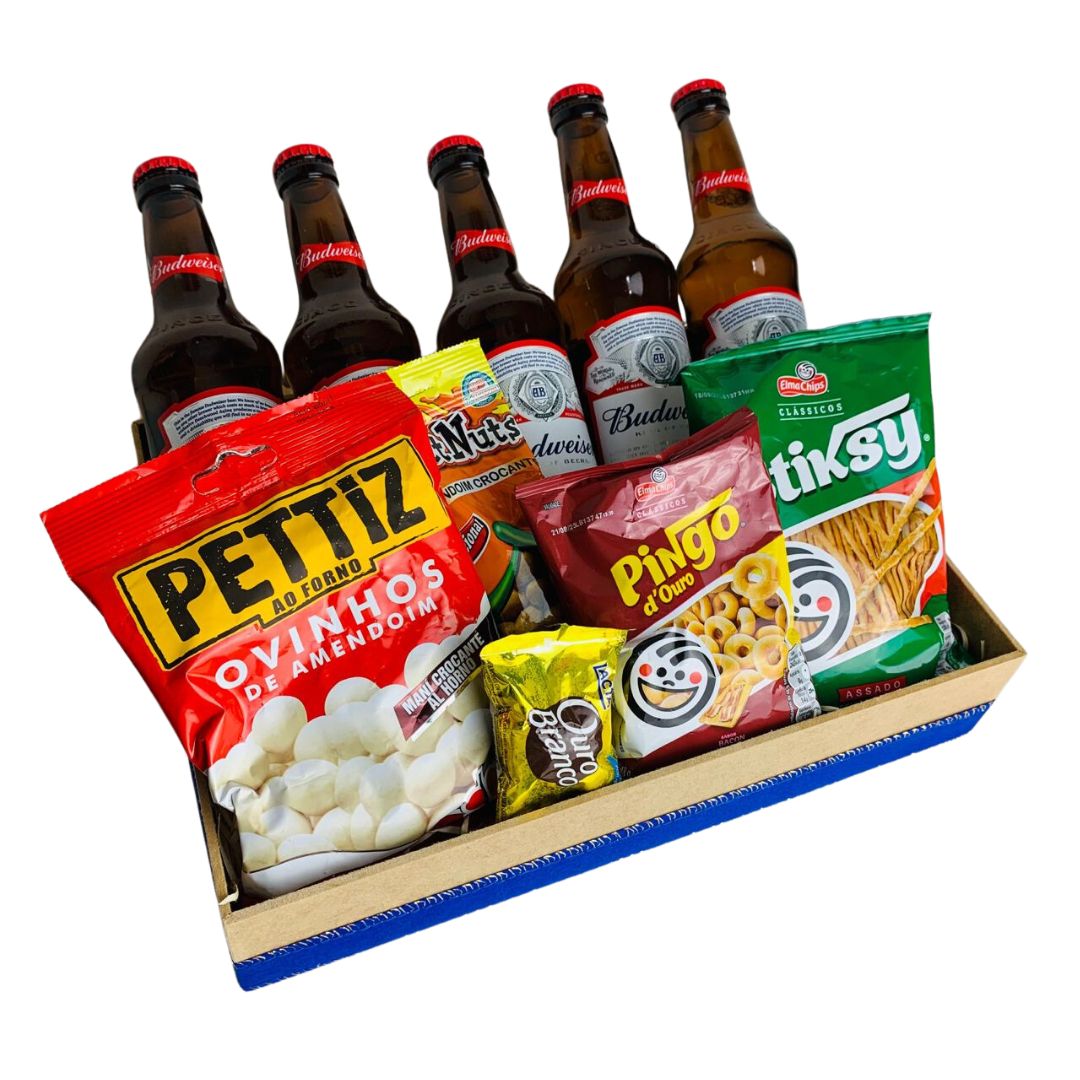 Cesta de Cerveja M com Aperitivos