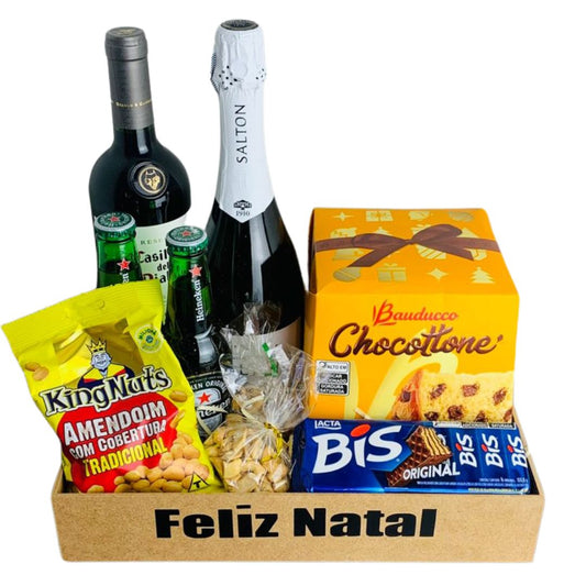 Cesta de Natal Espumante, Vinho e Cerveja