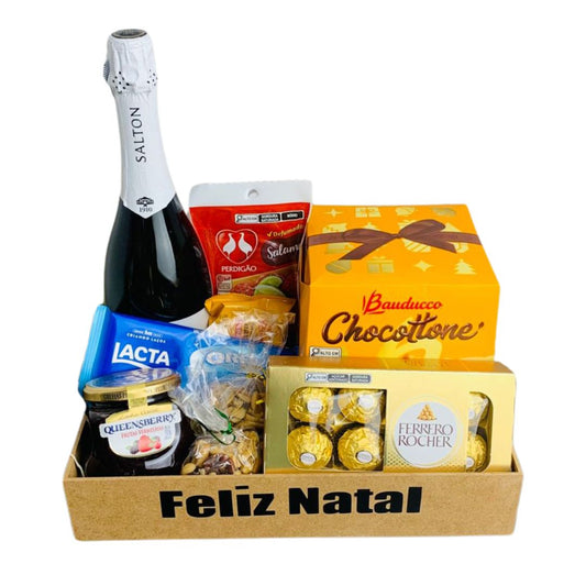 Cesta de Natal Premium Espumante e Petiscos