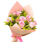 Buquê 6 Rosas Cor de Rosa