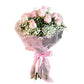 Buquê de 12 Rosas Cor de Rosa